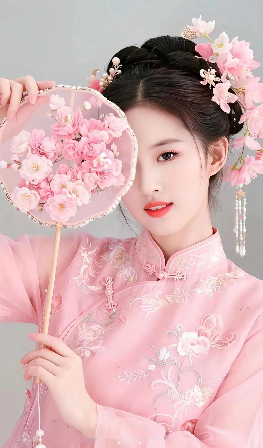 花钿美人镜，笑靥如花绽。