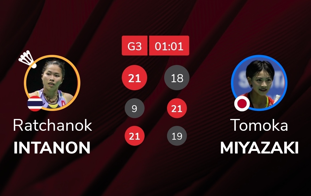 因达农🇹🇭 21-19、9-21、21-18 🇯🇵宫崎友花#2024泰国