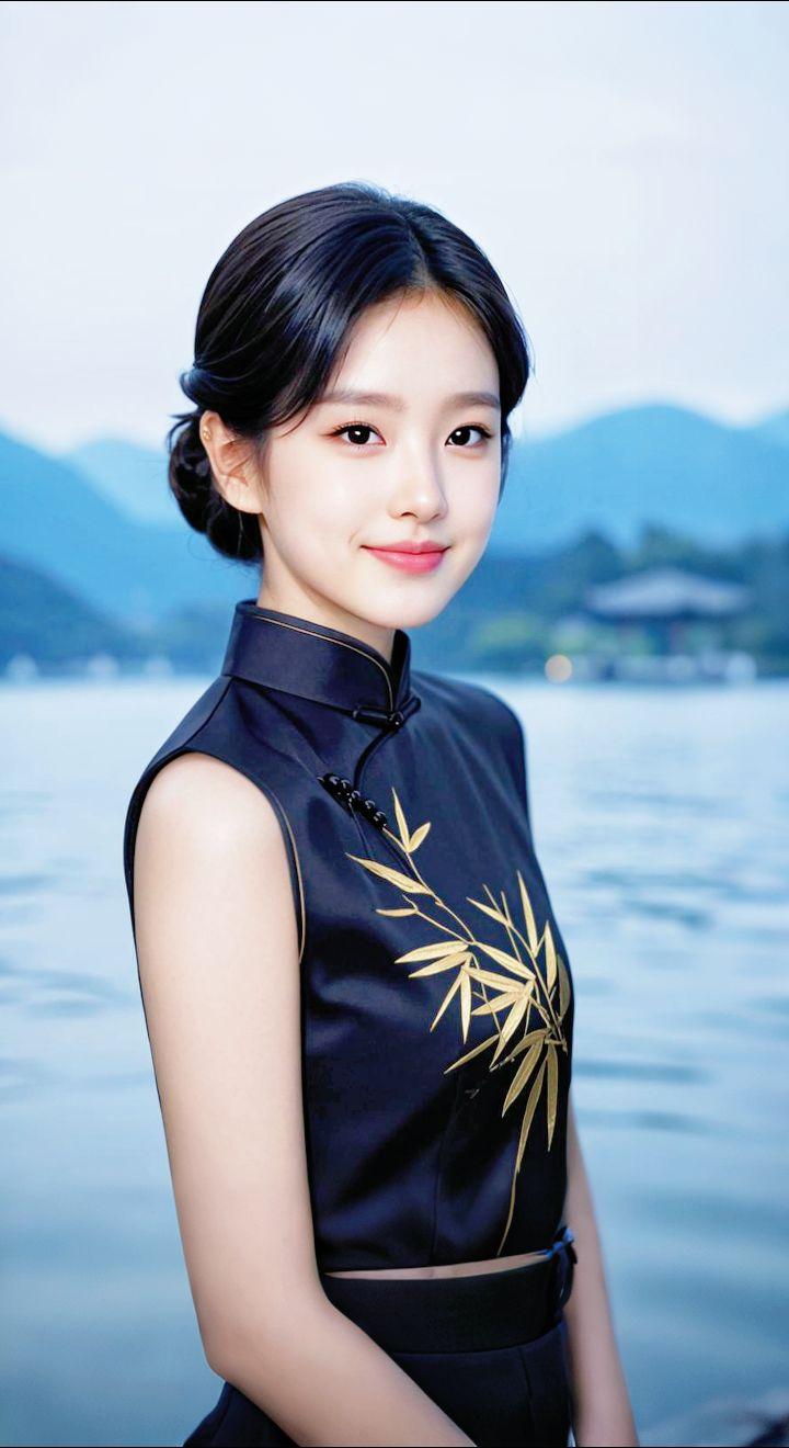 AI扩图 AI西湖旗袍雅