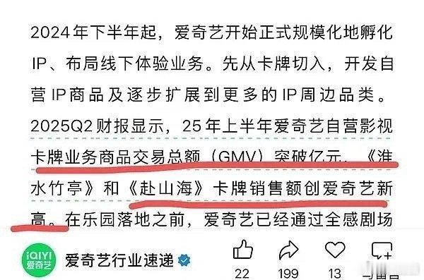 成毅赴山海播出不到一个月卡牌销售额创下爱奇艺新高～ ​​​