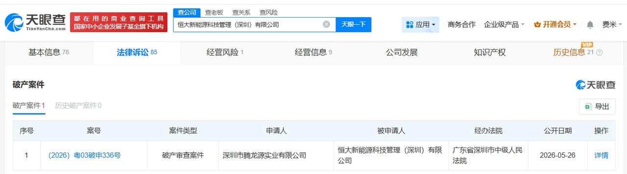 恒大新能源科技管理公司被申请破产

恒大新能源科技管理公司被申请破产审查
天眼查
