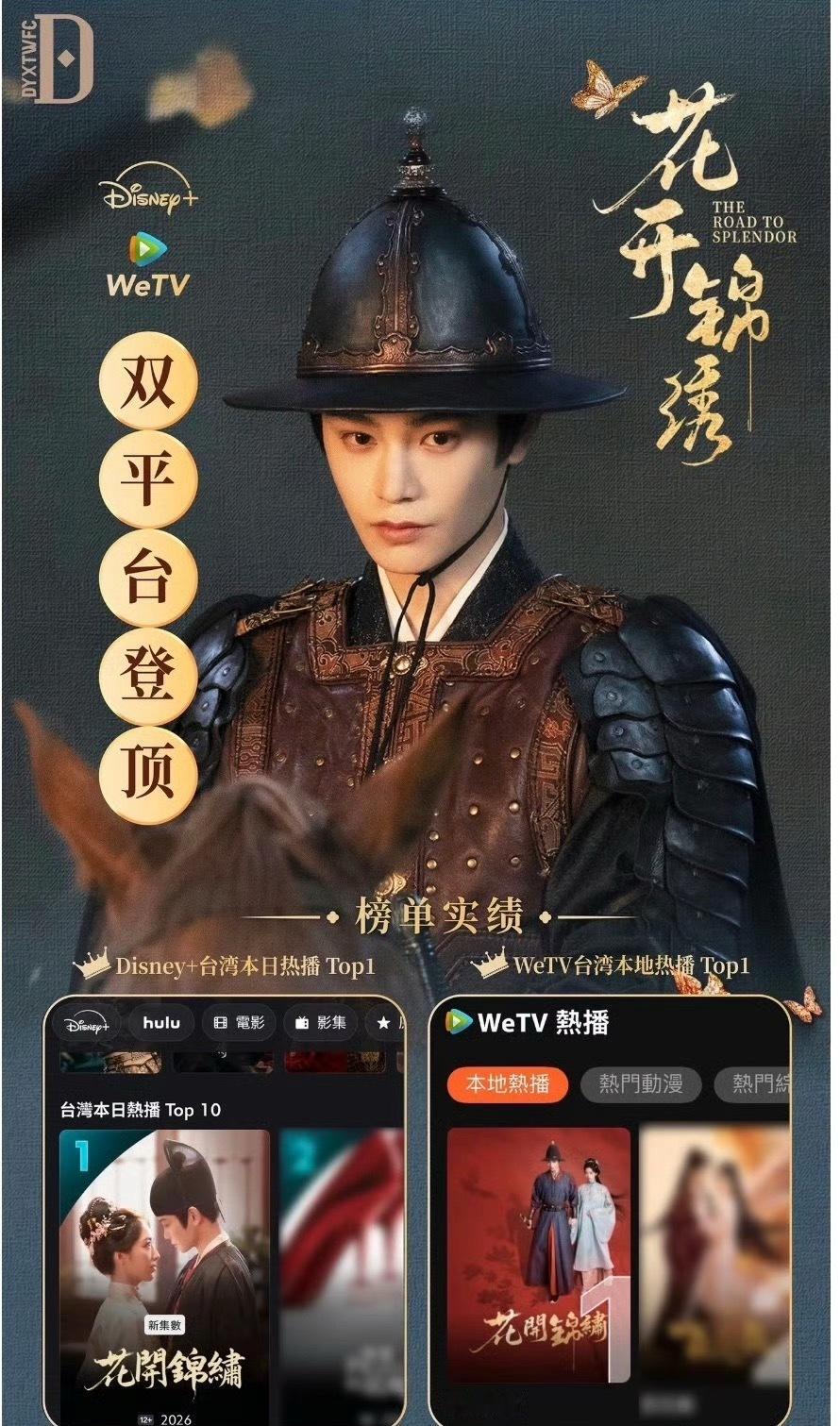 丁禹兮花开锦绣霸榜wetv战报 丁禹兮《花开锦绣》WETV葡萄牙语区战报🈶依旧