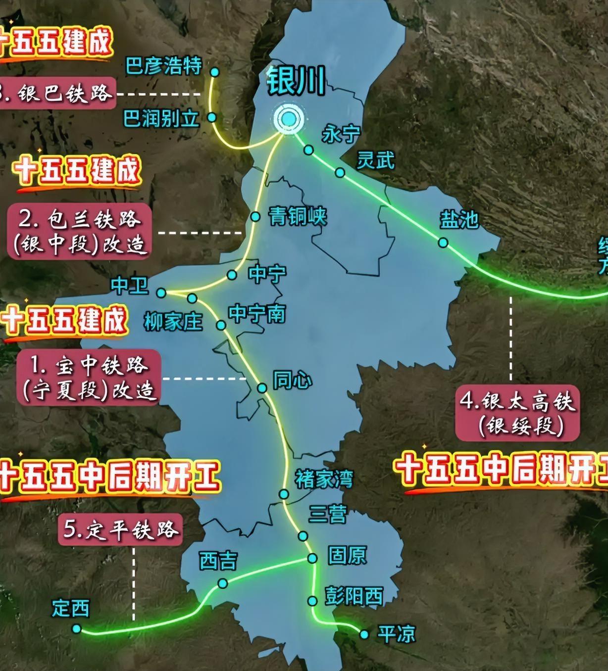 塞上变通途！宁夏“十五五”5条重点铁路最新进展来了，这条铁路有望明年建成通车。4