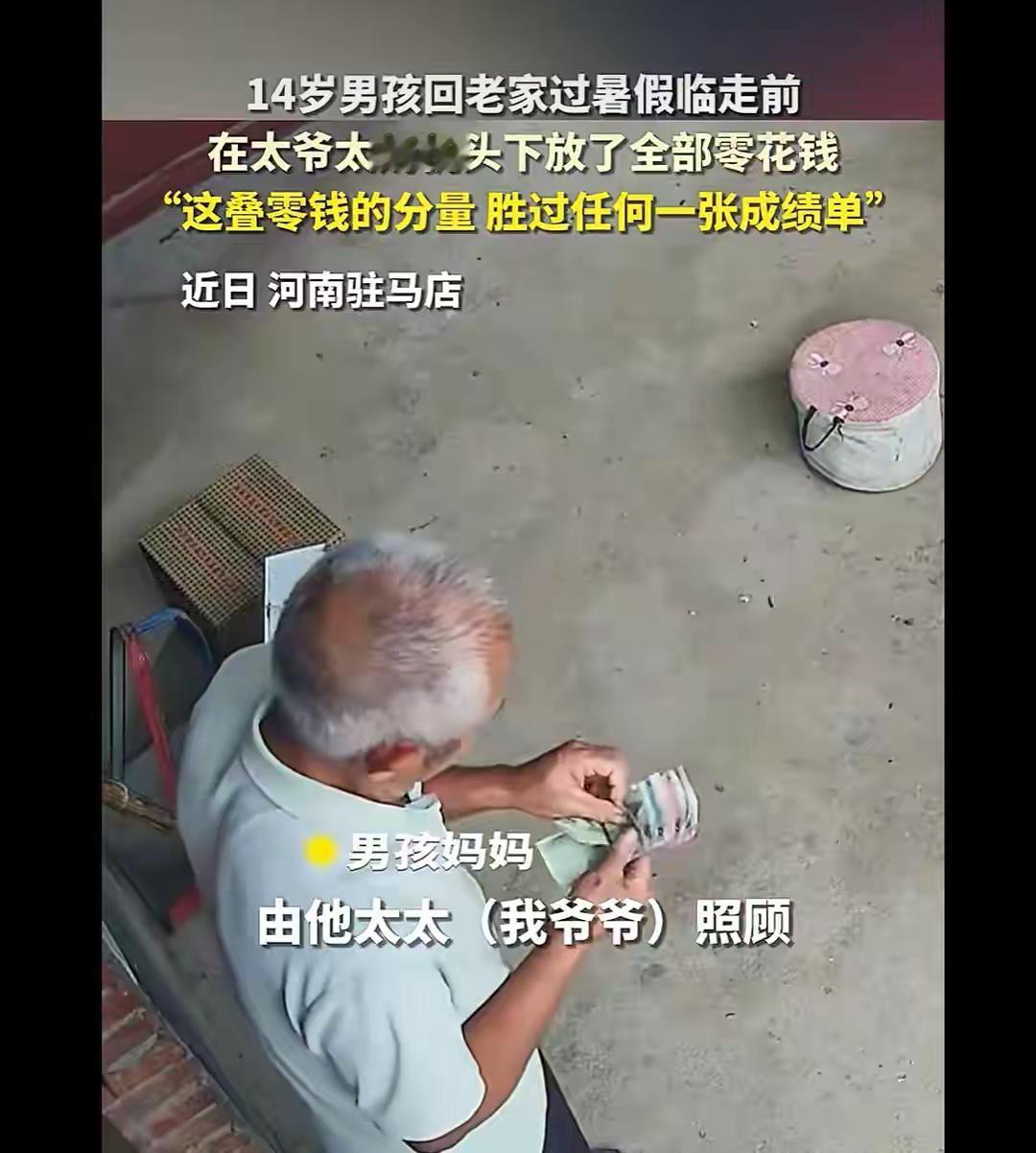 全网动容！河南14岁男孩离别老家，掏空全部零花钱塞给太爷爷太奶奶：孝心从不用教
