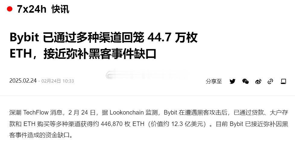 Bybit两天时间已经把被盗事件的缺口接近弥补了，价格上也修复的差不多，出事的第