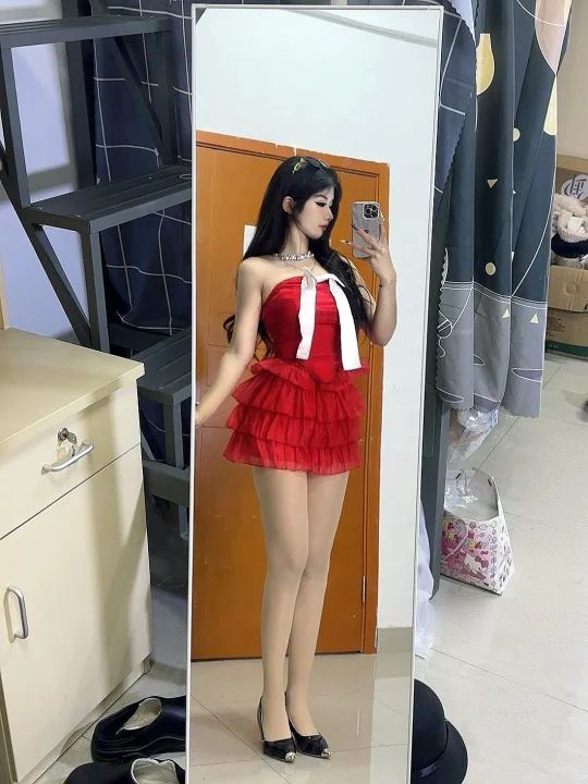 170/118红色好美好显白💋超显腿长啊啊～