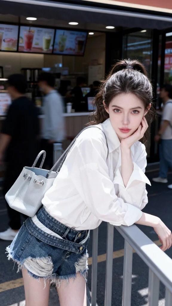 短裤穿搭 白色衬衫搭配短裙 夏季女生穿搭 街头甜心风 今日份清纯风穿搭