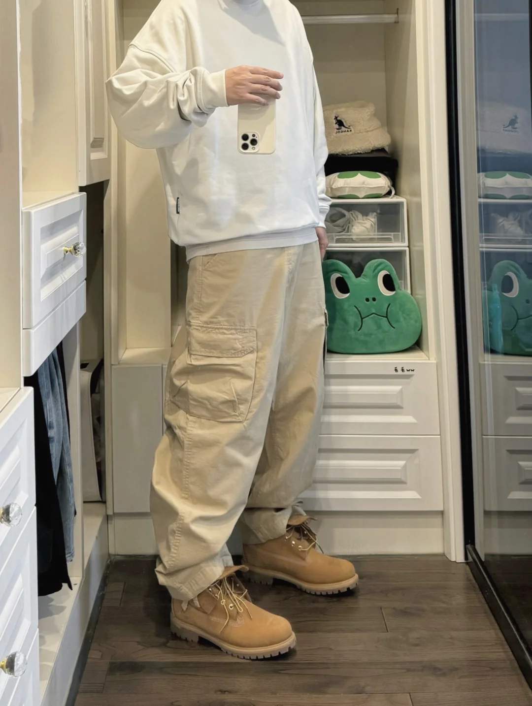 卡其工装裤｜大黄靴穿搭