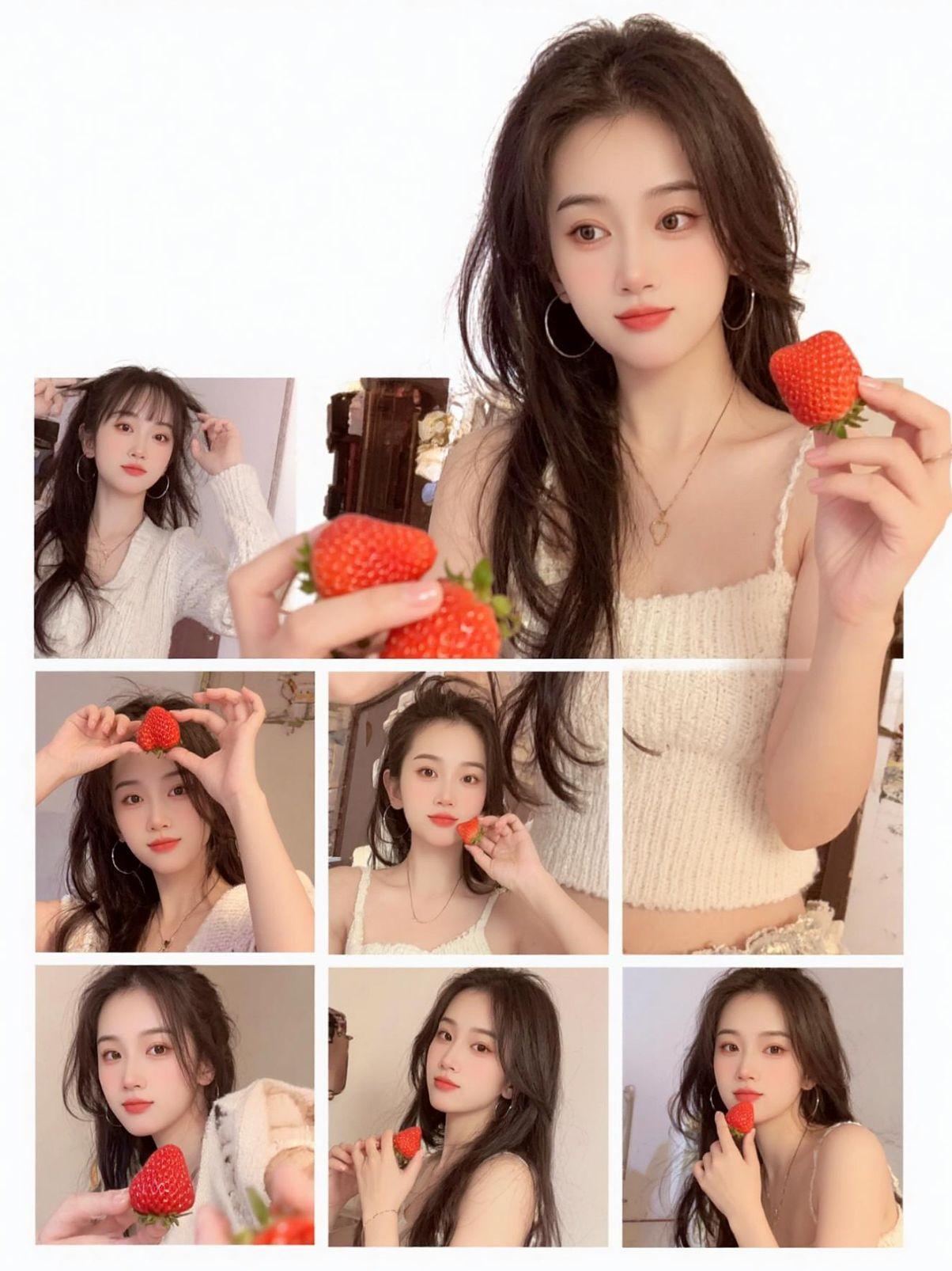 AI草莓生活照 抖音ai创作 抖音玩法合伙人计划。