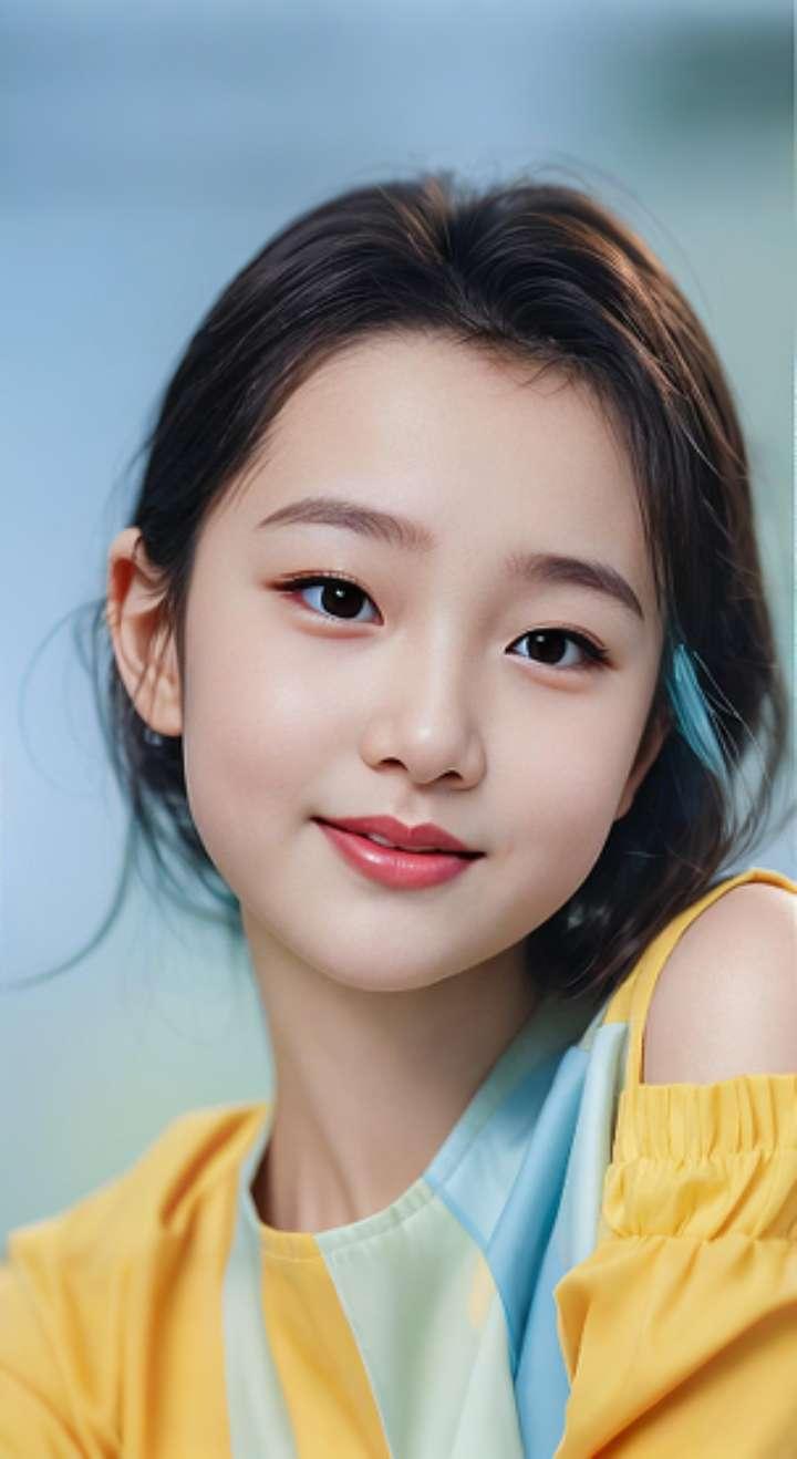 AI扩图 AI淡蓝杏黄雅照