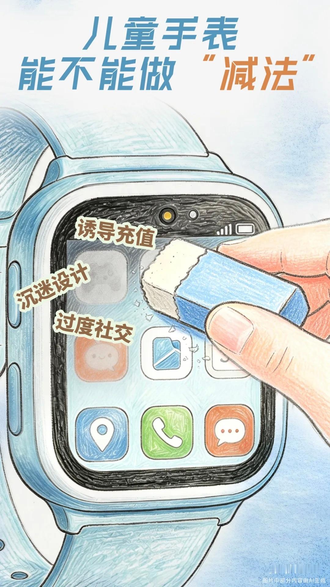 【严厉质问，人民锐评：儿童手表，能不能做“减法”？】儿童手表的定位原本是满足家长