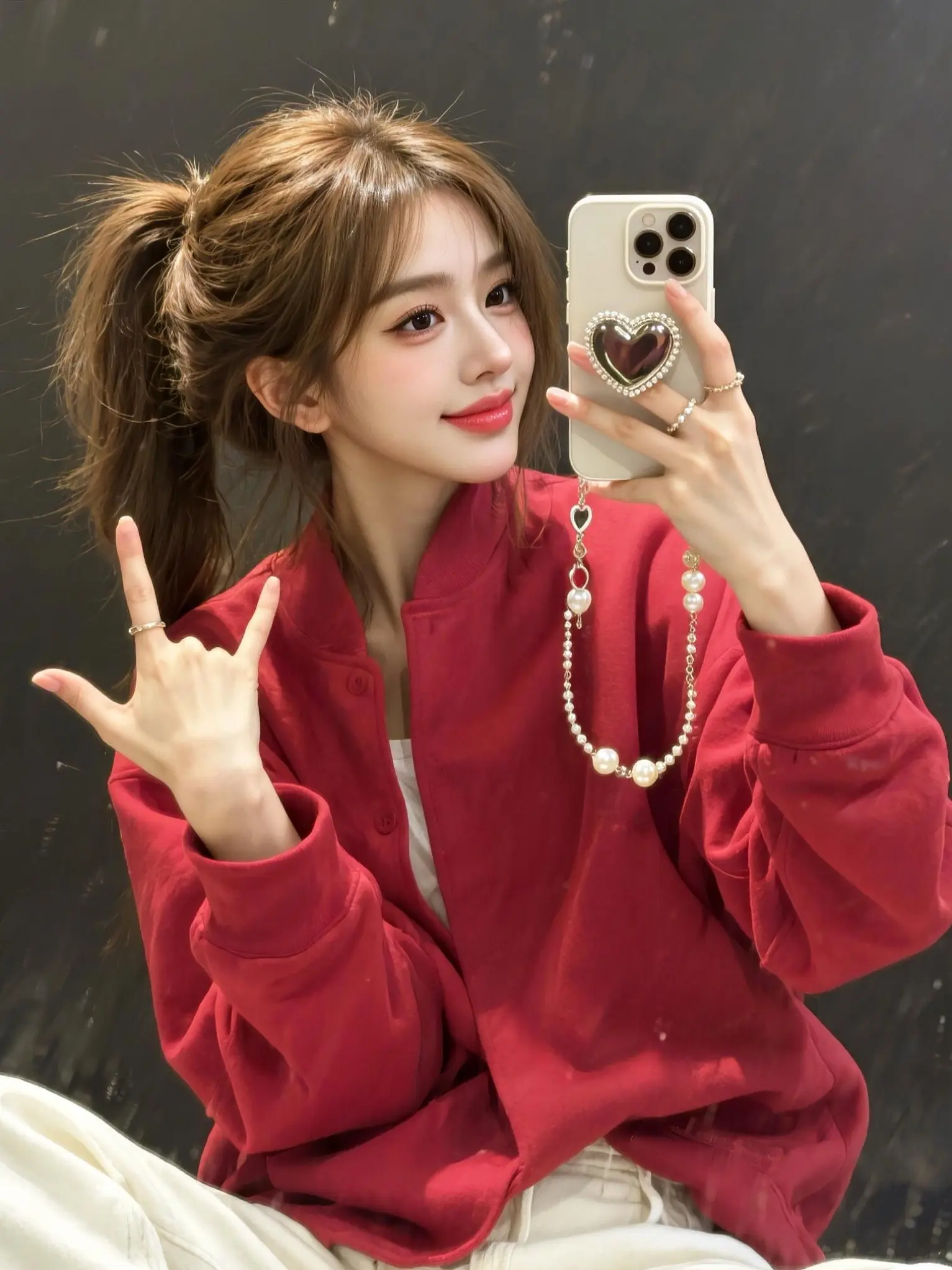 AI红衫自拍风 ai创作 我在拍特效 随变AI随便玩 玩法合伙人计划