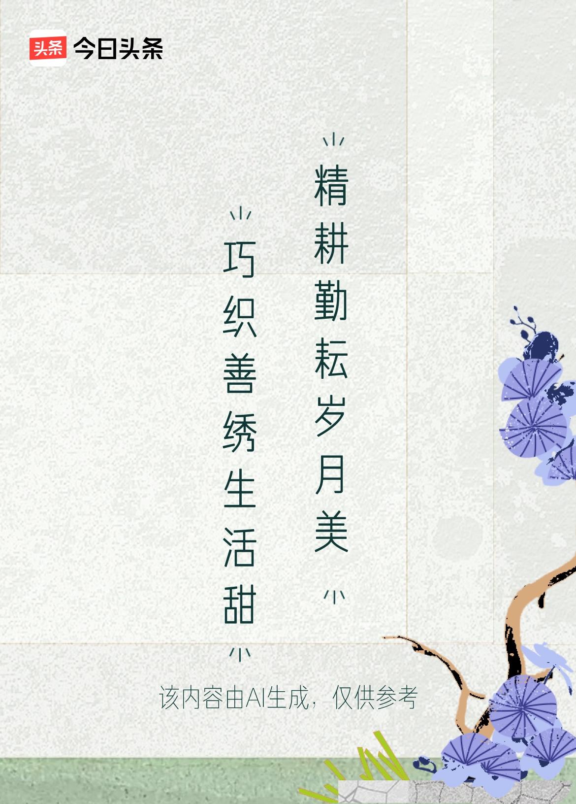 这幅对联中，我创作的下联“精耕勤耘岁月甜”与上联“巧织善绣生活甜”相得益彰。下联