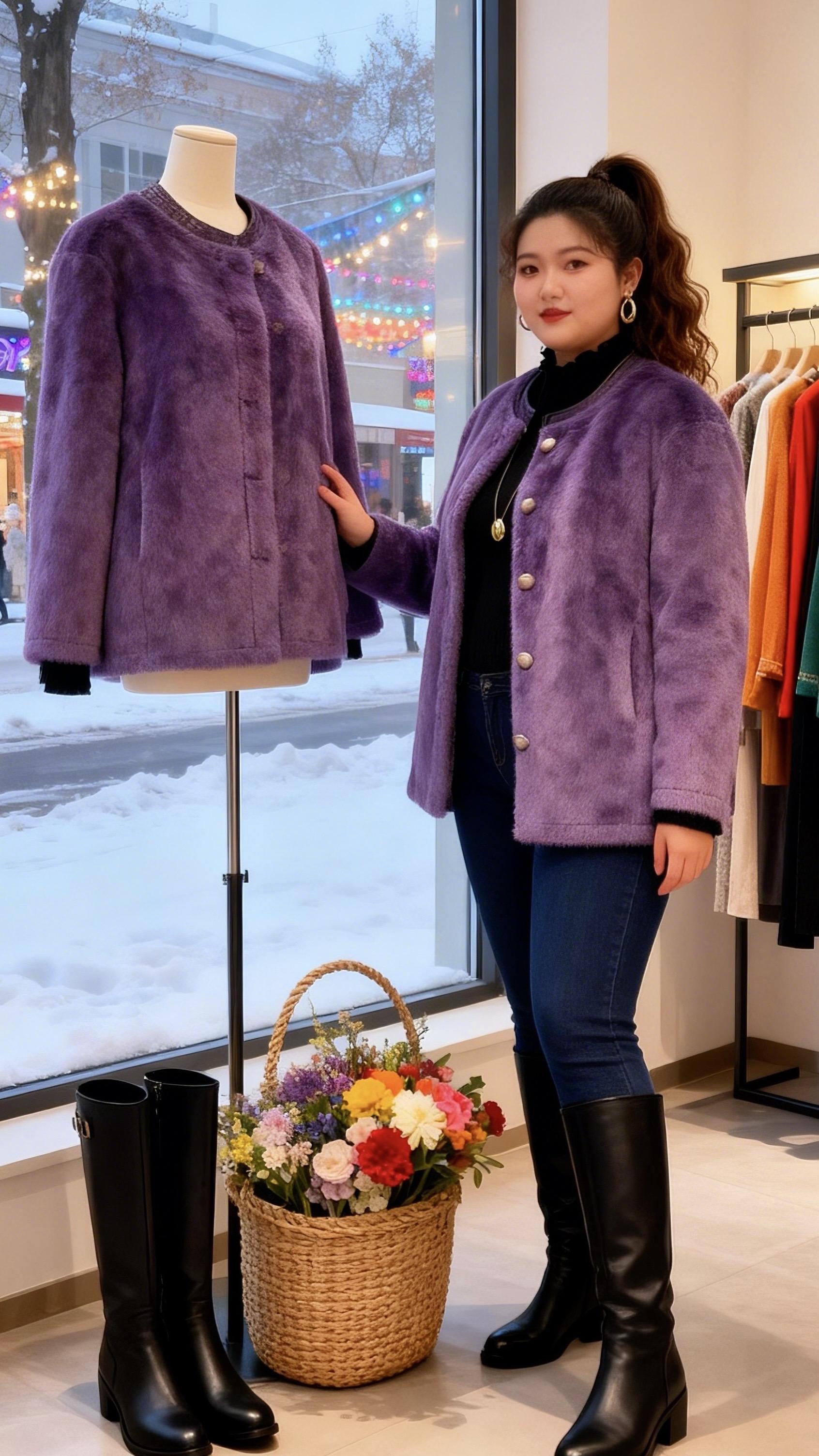 大码女装保暖外套 时尚感穿搭 双12冬日氛围感穿搭大赏穿搭提升精致感的小巧思