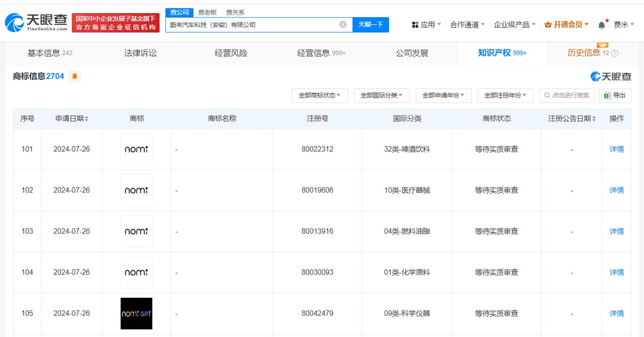 蔚来登记NOMI GPT作品著作权
#蔚来登记NOMI作品著作权#
天眼查知识产