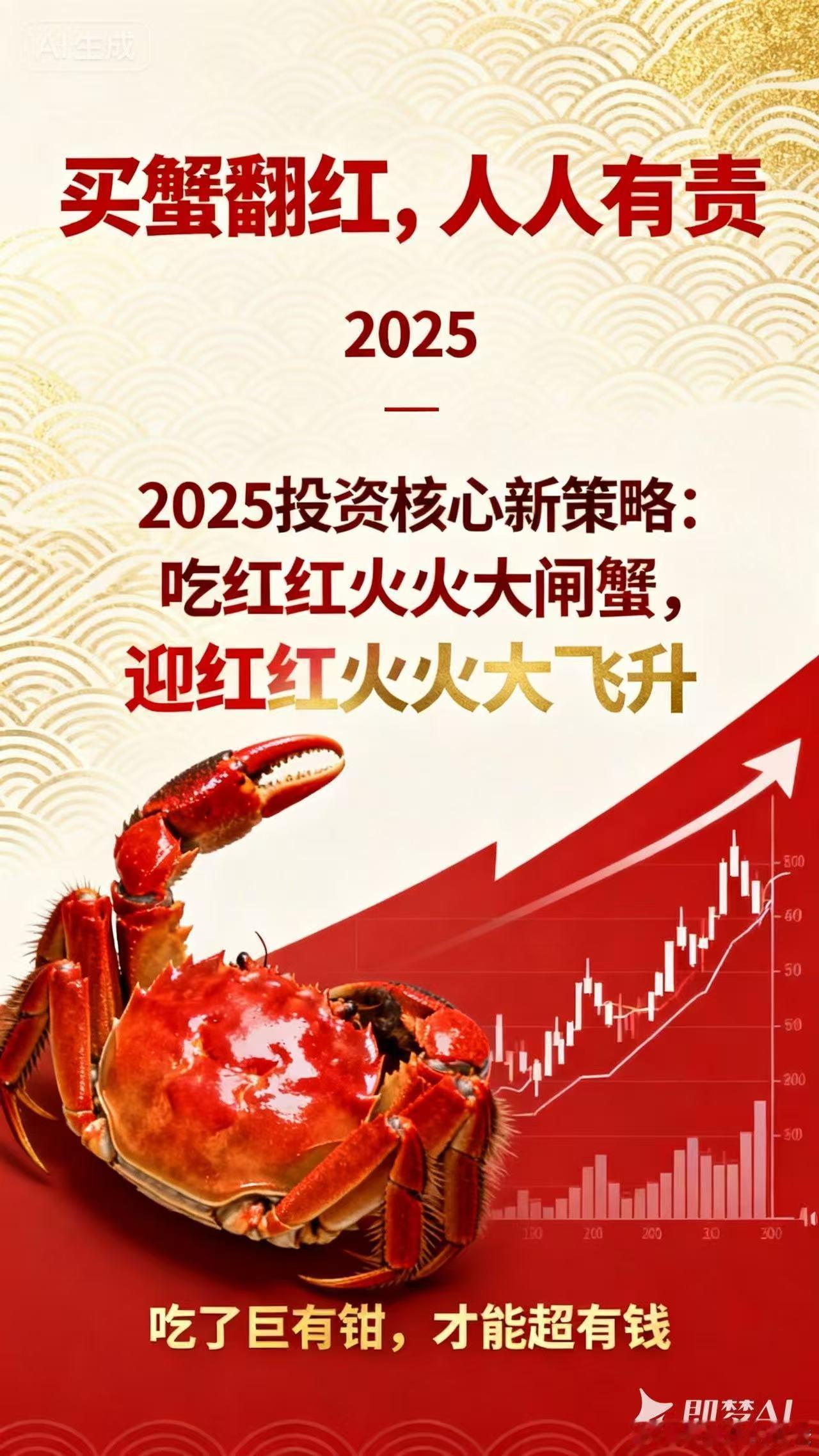 群友帮我做的图片，买蟹翻红，人人有责，现在大闸蟹太肥了，特别适合送礼，有需要的私