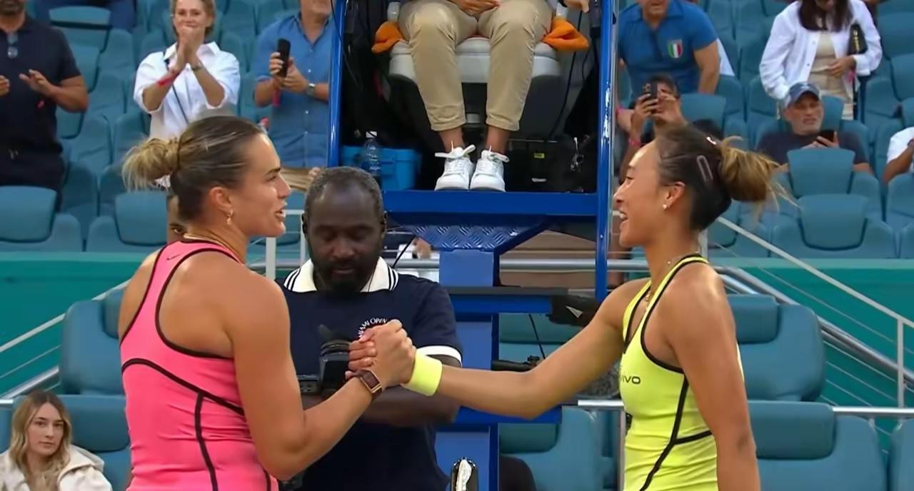 打不过确实打不过，在刚刚结束的一场迈阿密网球公开赛1/8决赛中，中国金花郑钦文以