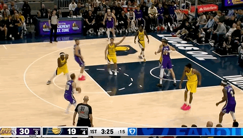 步行者暂停，落后17分！肯纳德，连续两个三分球！！火力全开🔥湖人vs步行者