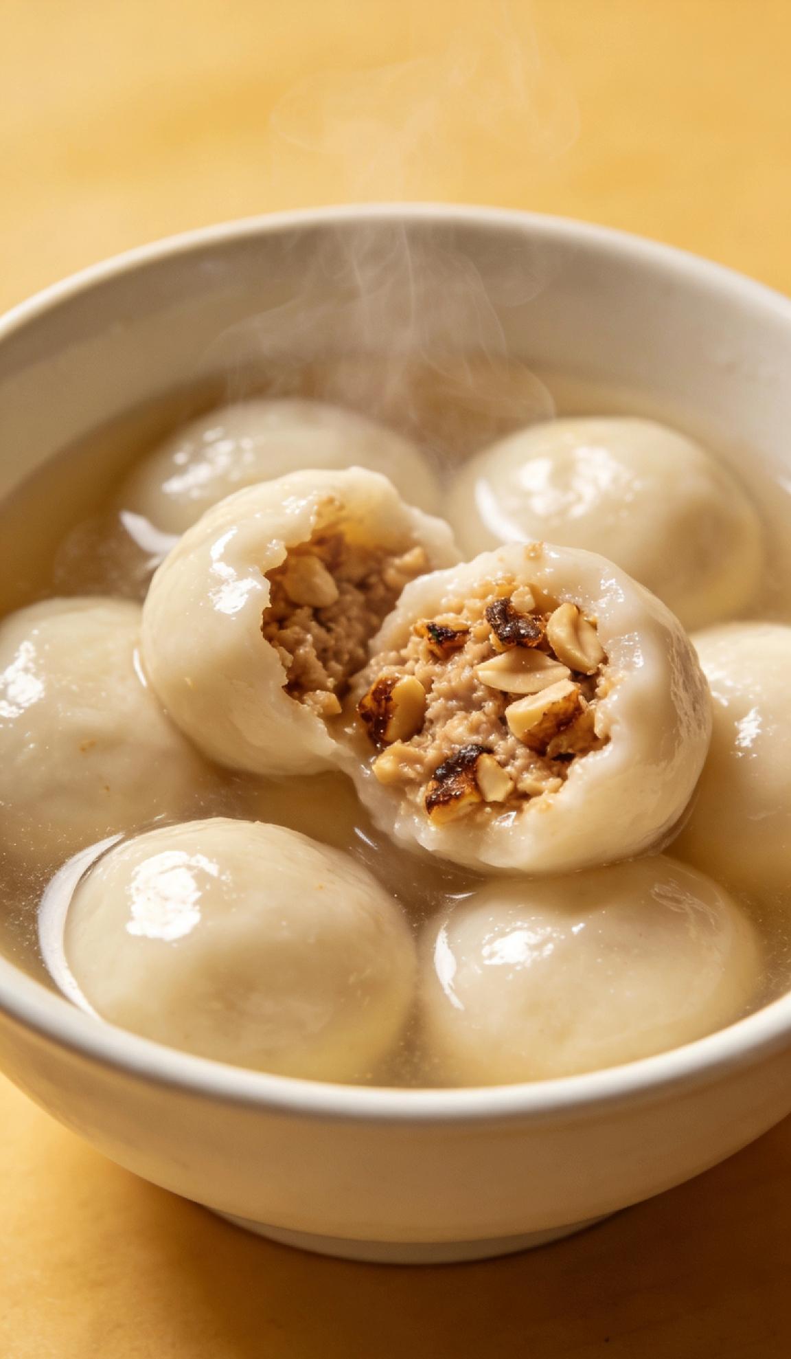 一碗汤圆，两种乡愁。🧡

小时候过元宵，总觉得黑芝麻馅是“标准答案”。
那浓得