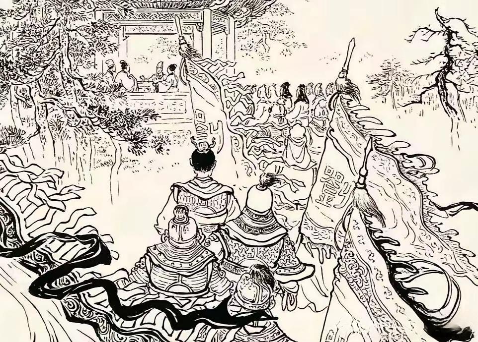 三国演义哪段情节 长亭外，古道边，芳草碧连天。在古道边的长亭内，几个人...