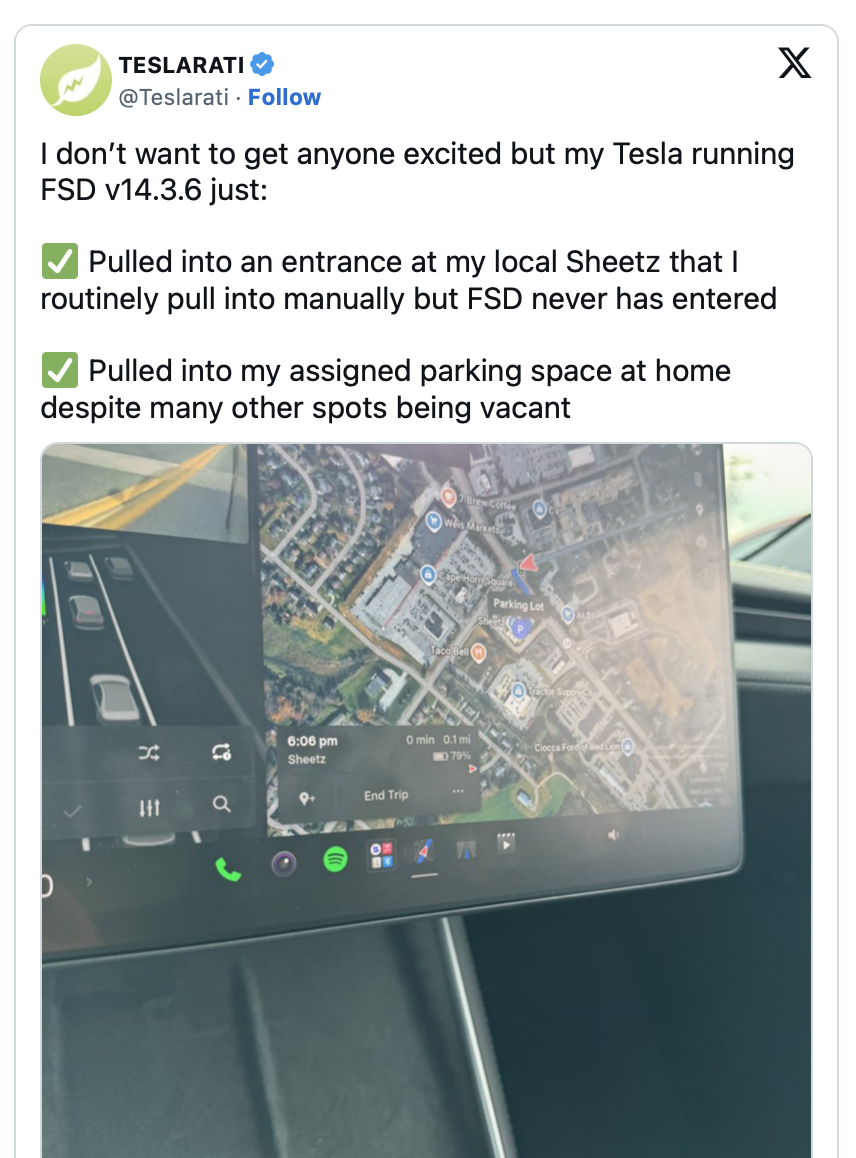特斯拉FSD v14.3.6的一些进步和倒退继堪称FSD最佳版本之一的v14.3