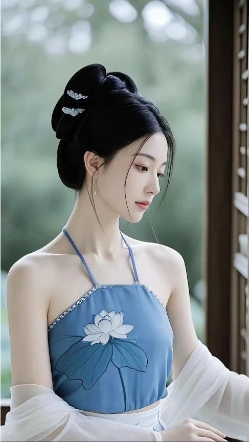 出水芙蓉，亭亭玉立。
眉清目秀，美若冠玉。
千娇百媚，婀娜多姿。
秀色可餐，环肥