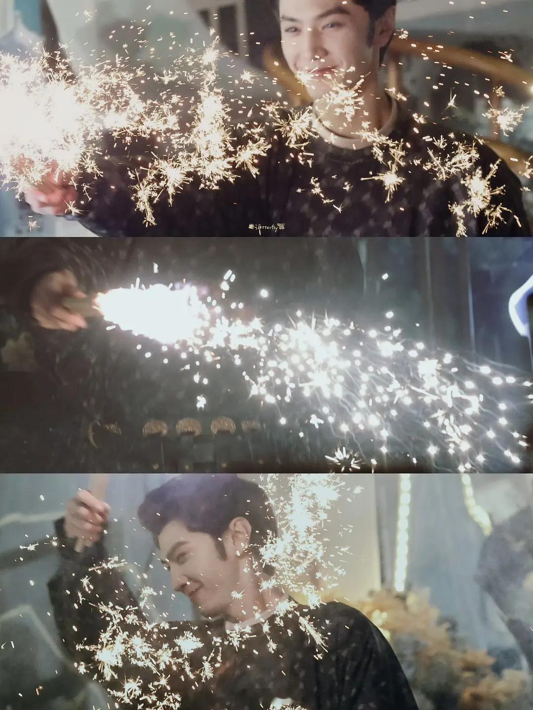 杀青陪粉丝放烟花哄大家开心，还叮嘱粉丝完全不用担心我，不用担心那些无聊的事…”事