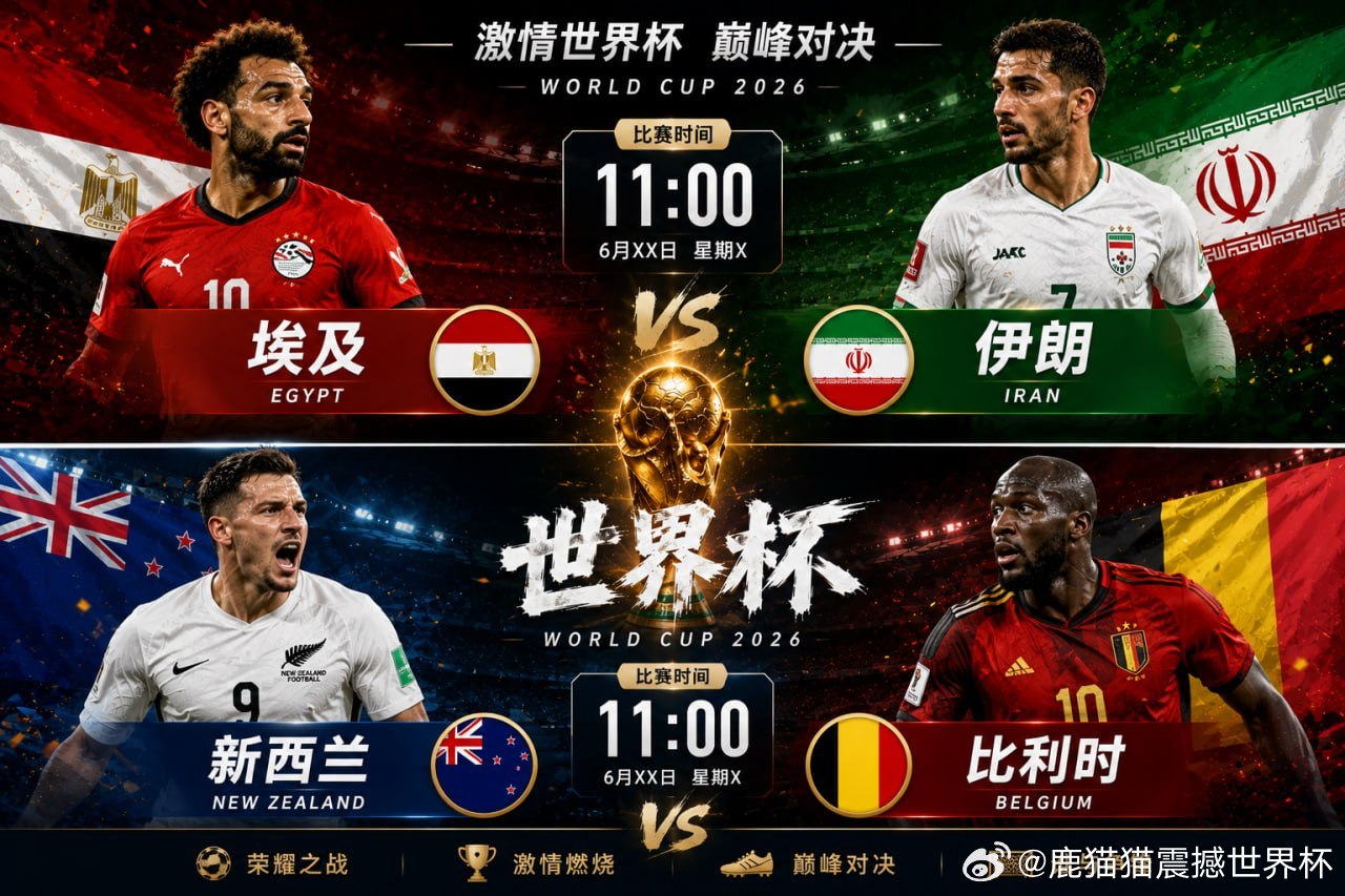 🏆 世界杯 11:00 双场开战！🇪🇬 埃及vs伊朗  🇮🇷🇳🇿l