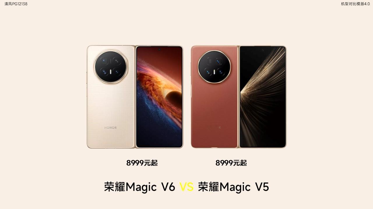 荣耀Magic V6与荣耀Magic V5详细参数对比，这次荣耀大折叠屏终于上U