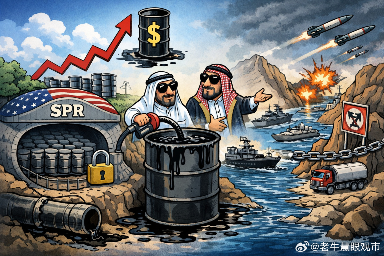 油价的底牌亮出来了：美国按住战略储备，OPEC准备超额增产，但真正的变量在霍尔木