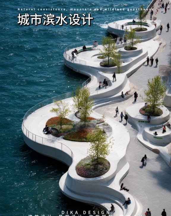 把大海当画布-城市滨水设计
谁能想到滨水公园能美成艺术展？这组白色流线型景观直接