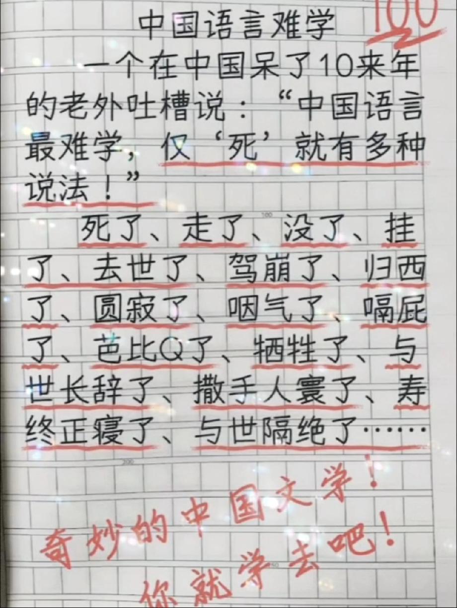 在中国待了10年的老外破防了：一个“死”字难倒英雄汉！你还知道哪些说法？