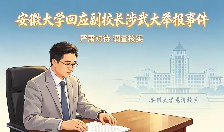 安徽大学副校长卷入武大教授被举报事件，校方回应：正在调查
近日，一起涉及知名高校