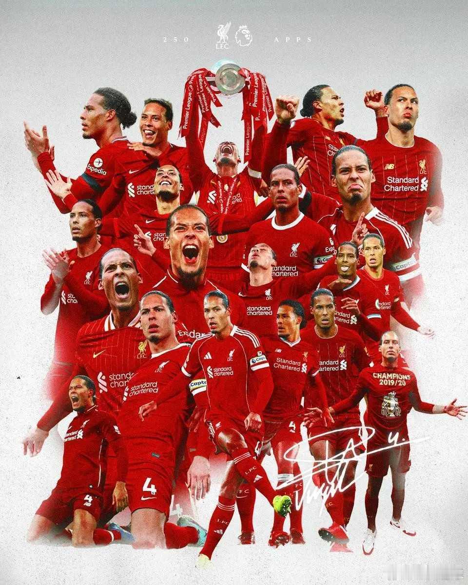 里程碑，范戴克迎来代表利物浦参加的第250场英超比赛北京时间今晚23点，利物浦将