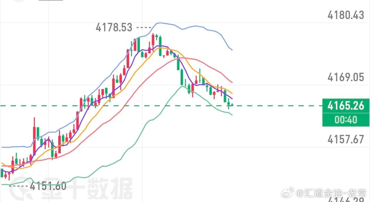 金价午间一路慢阳上涨，刺破上方4175阻力点位，现在回撤下来4165反手多进去，