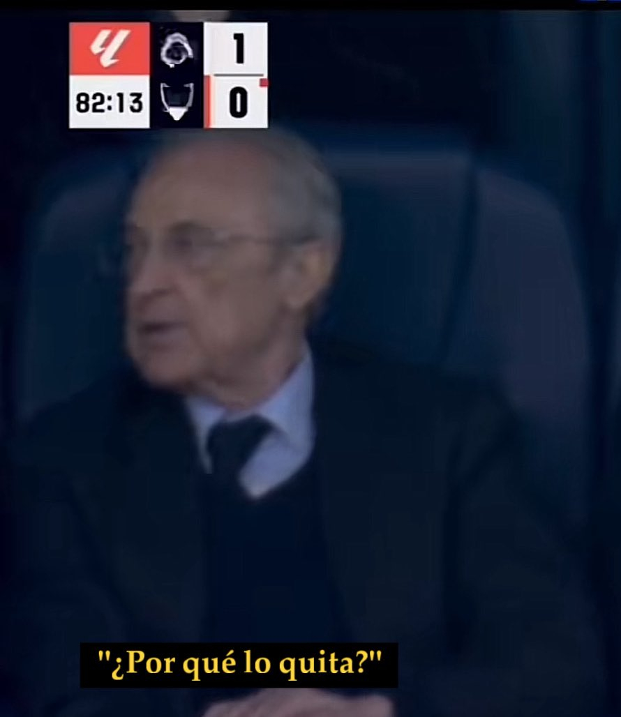 弗洛伦蒂诺在哈维·阿隆索于第82分钟将Vini换下后问道：“他为什么要把他换下？