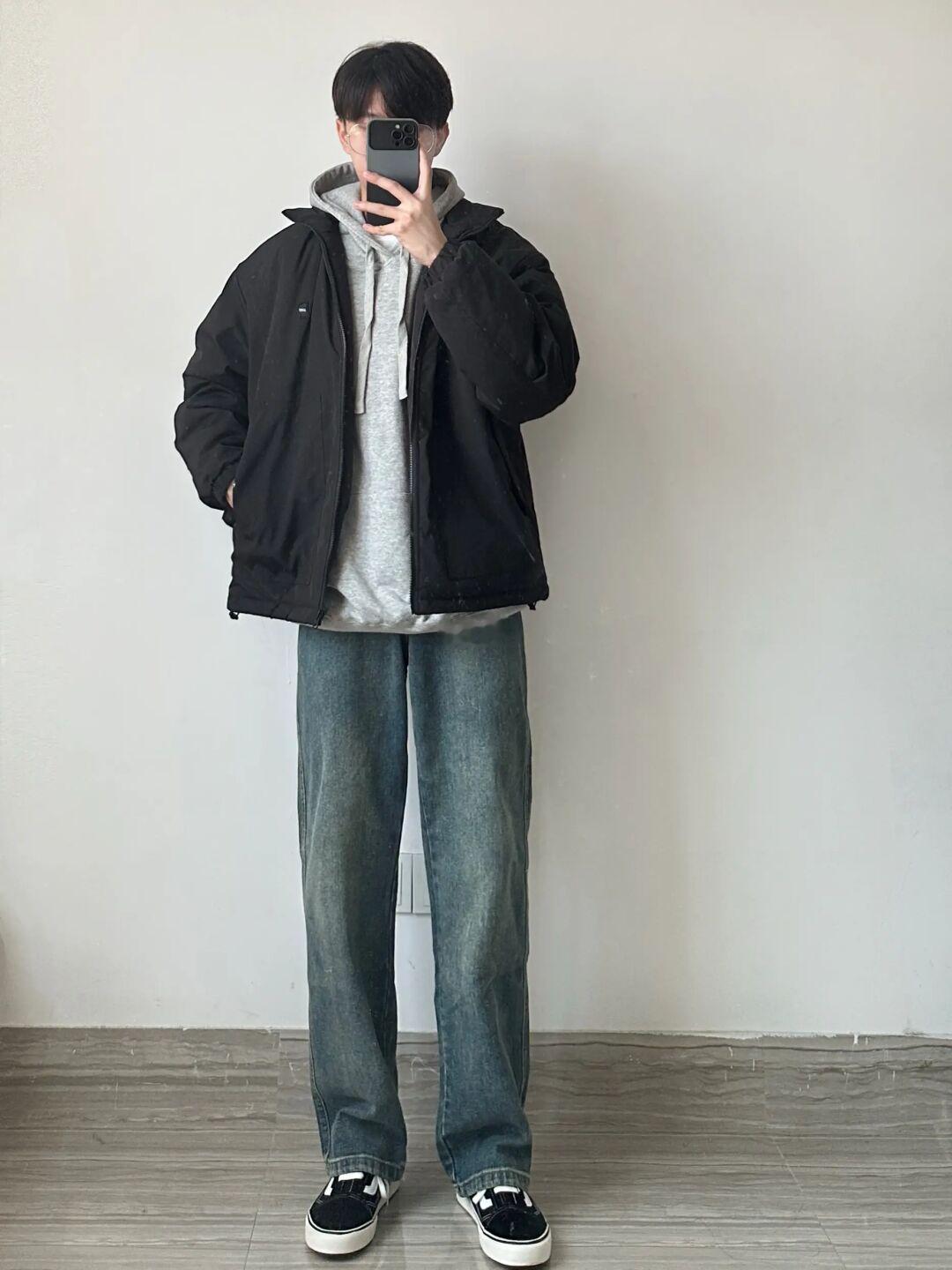 冬季穿搭｜帽衫➕棉服保暖简约叠穿