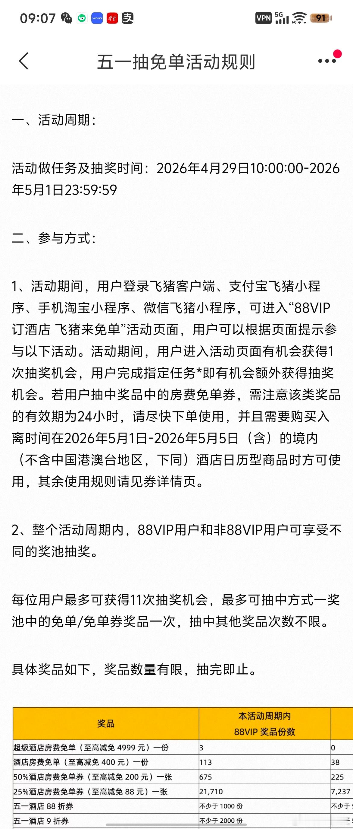 刚发现飞猪有这个操作，差点就错过了。五一前最后一个工作日，飞猪免单活动还剩今天最