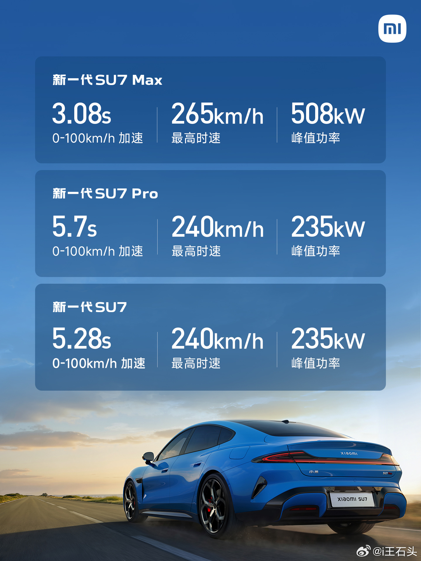新一代SU7的零百加速改成了「含起步时间」统计法，相比初代更慢了。新一代SU7、