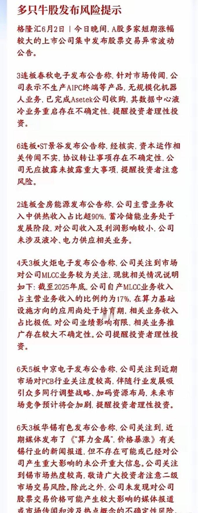 A股还没反弹，就开始提示风险打压炒作题材了一堆暴涨妖股集体泼冷水、泼凉水提醒散户