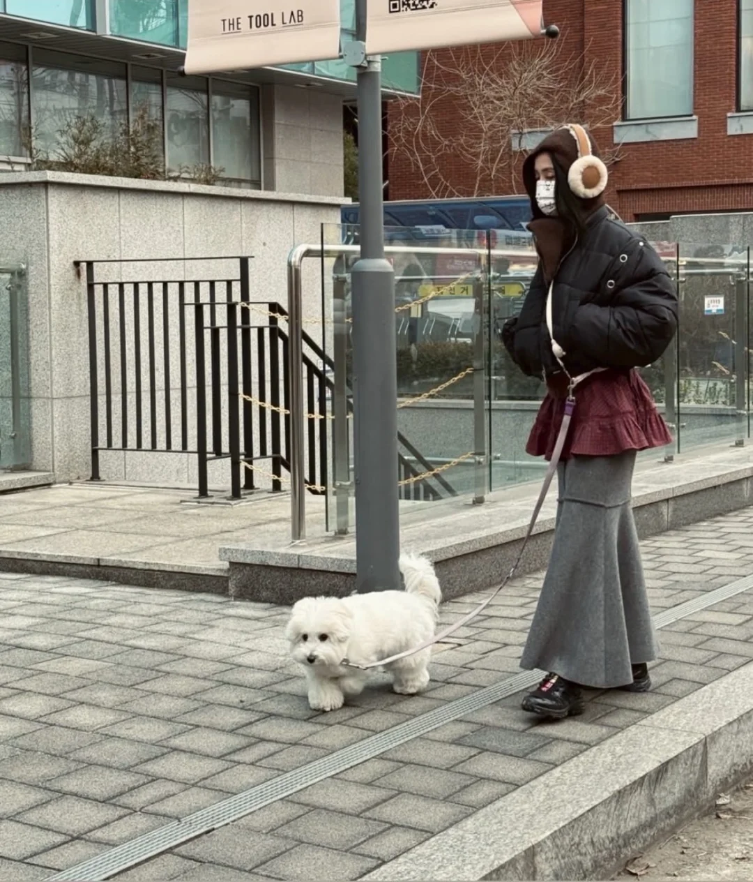 冬日街头版Jolin 自带偶像剧氛围