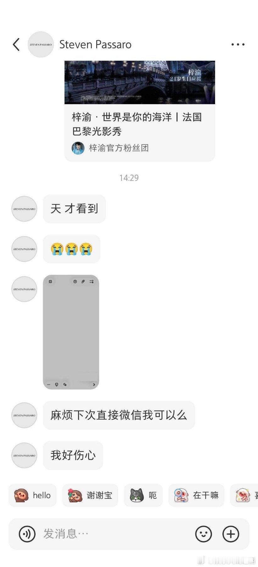 梓渝 高定品牌Steven Passaro小编好可爱，品牌错过了梓渝在法国的生日