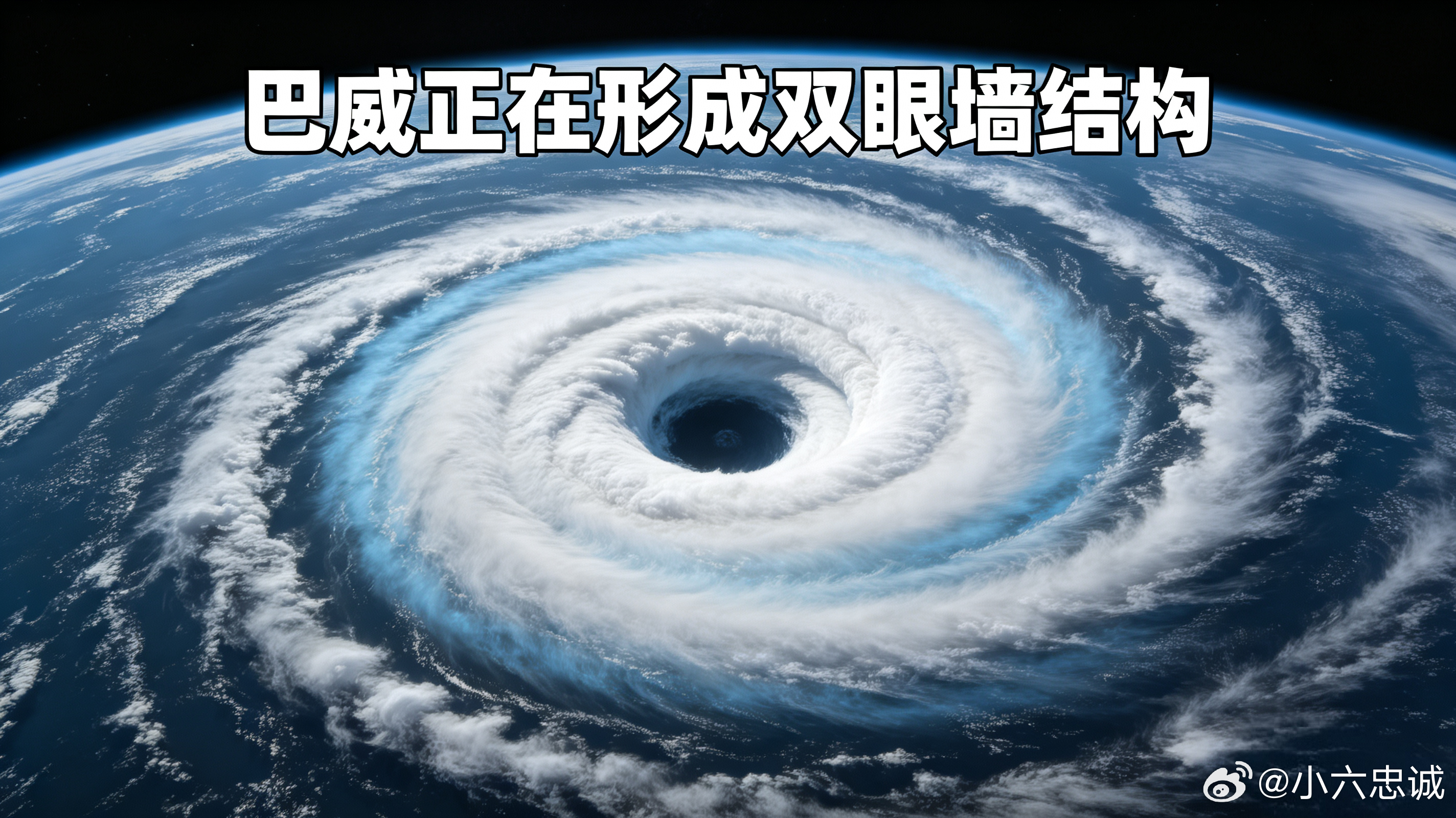 巴威正在形成双眼墙结构 昨天有个朋友发微信跟我说：“台风巴威减弱了，终于能松口气