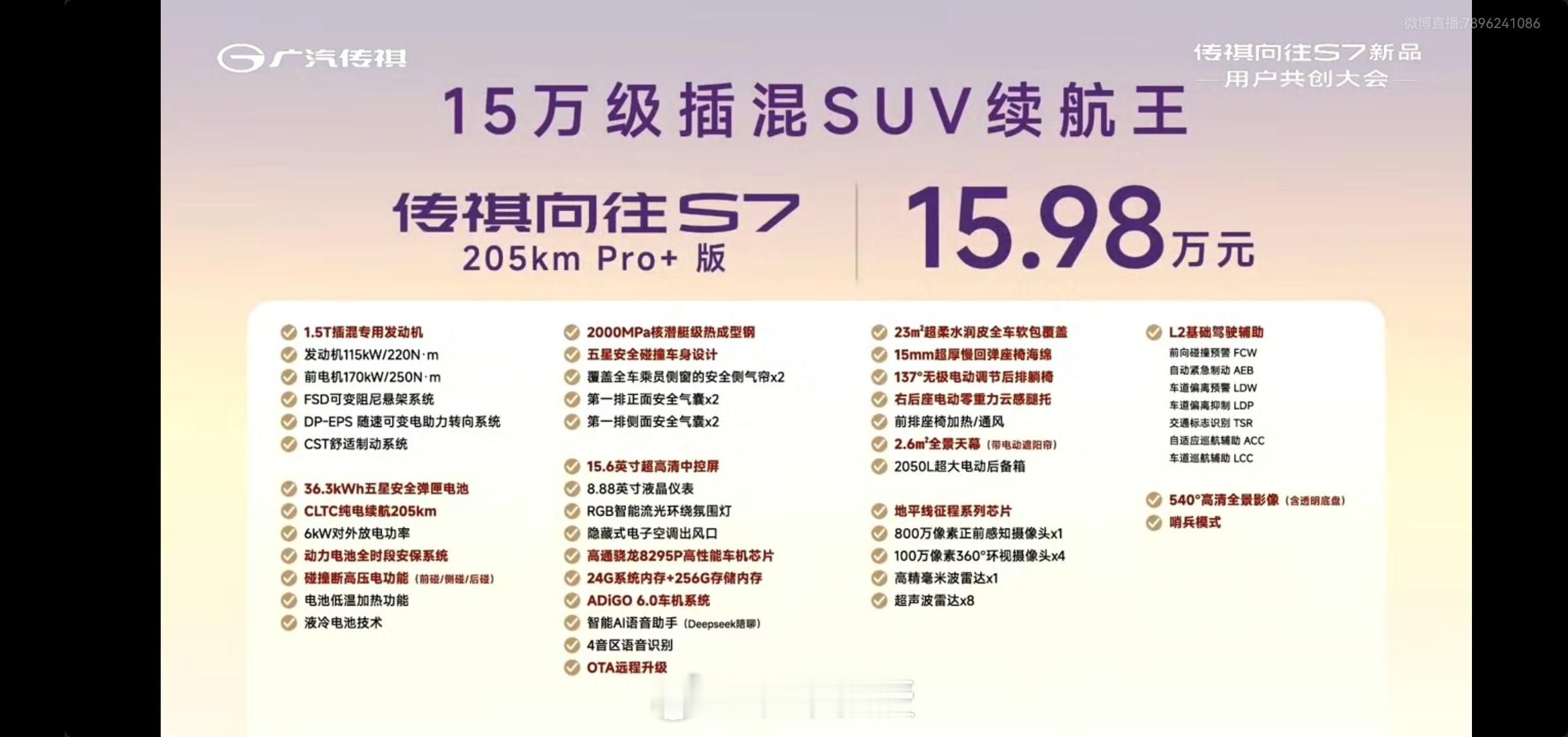 15.98-17.98万，向往S7这比H5香多了发动机：1.5t发动机功率：11