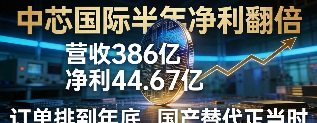 中芯国际半年净利翻倍，订单排到年底，但我得泼四盆冷水8月27号晚上，中芯国际把半