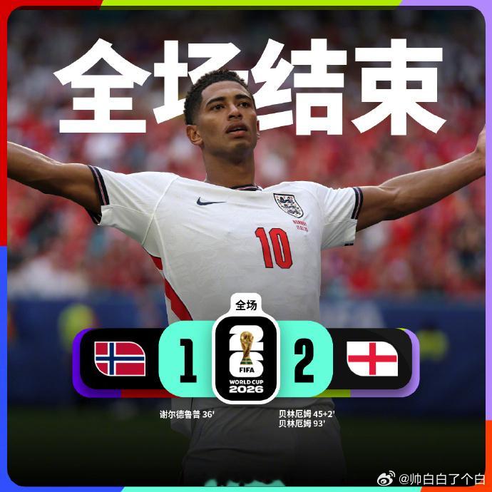 英格兰反超挪威贝林厄姆加时绝杀挪威vs英格兰挪威开局领先后全员全力死守，全场防守