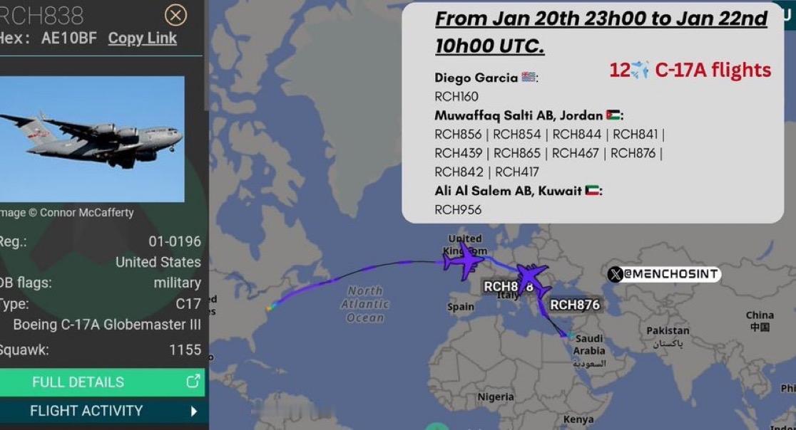 美国加强军事建设
随着紧张局势加剧，美国在短短 36 小时内至少派出 12 架军