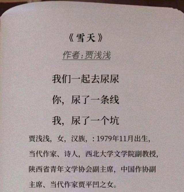 贾平凹女儿被指论文抄袭贾平凹女儿贾浅浅老师，早在5年前就被业内和媒体质疑低俗，2