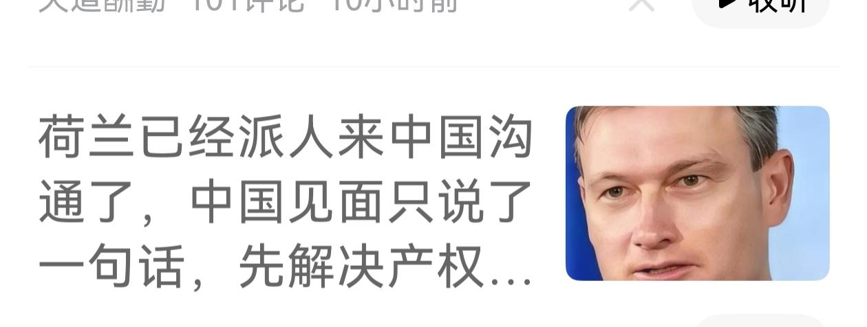 荷兰抢了中国在荷兰的的半导体公司，现在还要过来和中国谈判公司的归属问题，谈什么？