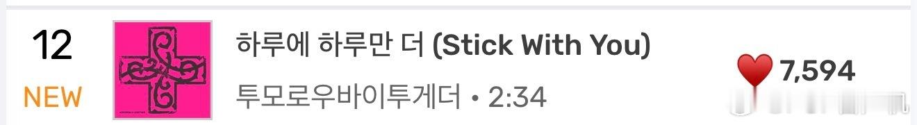 TXT回归TXT《Stick With You》Melon实时空降12 